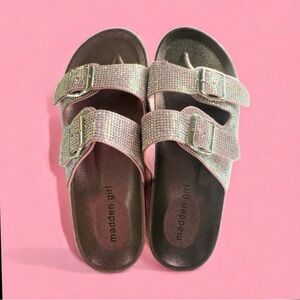 🆕 Madden Girl Women’s PINK Rhinestone Sandals • Size 7M